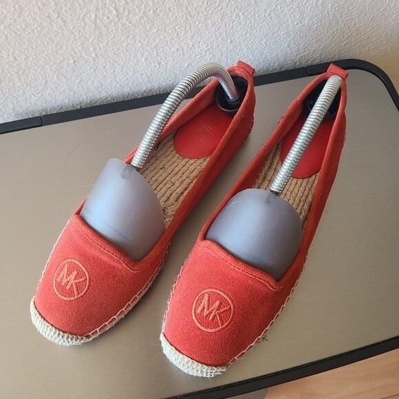 Michael Kors espadrilles suede red orange size 8 - Picture 2 of 9